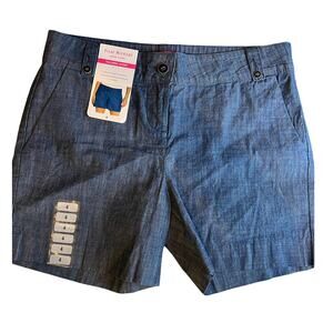 Isaac Mizrahi Tailored chambray denim shorts 4